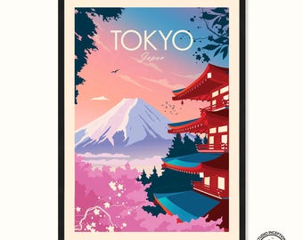 Tokyo Print - Poster di stampa del Giappone Poster di viaggio del Monte Fuji
