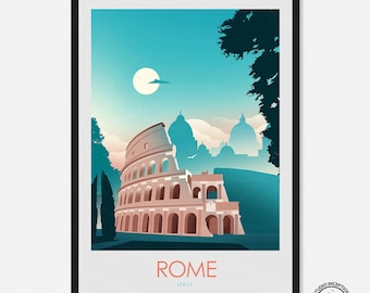 Italy Print Italy Poster Print Rome Print Rome Poster Travel Poster, Art Print, Travel Print, Honeymoon souvenir, Holiday Print, Colosseum