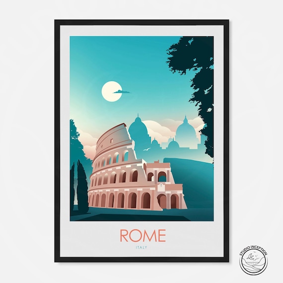 Italy Print Italy Poster Print Rome Print Rome Poster Travel Poster, Art Print, Travel Print, Honeymoon souvenir, Holiday Print, Colosseum