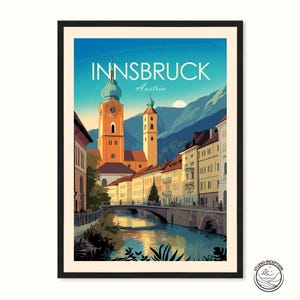 Innsbruck Travel Print Austria Poster Home Decor Landscape Art Print Innsbruck Wall Art Travel Gift Wedding Present image 1