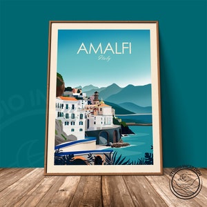 Amalfi Coast Italy Print Italy Poster Travel Poster Travel Print Amalfi Coast Art Print, Travel Gift, Italy Gift image 9