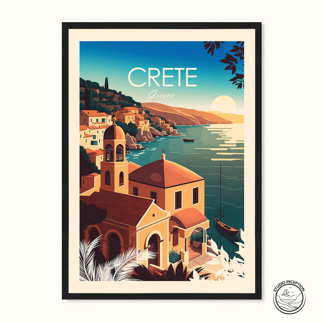 Crete Greece Print Wall Art Wall Hanging Home Decor Travel Gift Travel ...