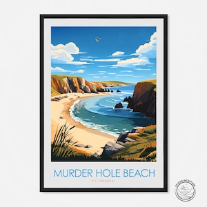 Murder Hole Beach Print, Donegal Travel Poster, Boyeeghter Bay, Travel Gift, Downings, Tra Na Rossan, Irish Landscape Art, Personalised Gift