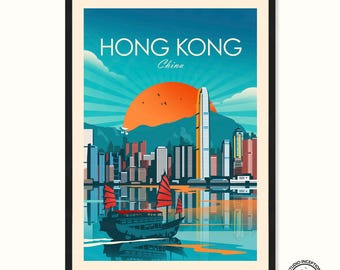 Hong Kong Travel Print, China
