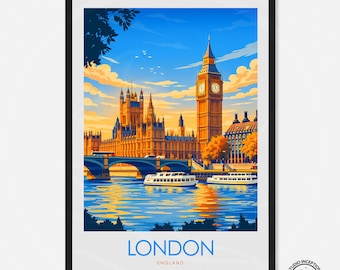 Kunstdruk Londen Engeland, stadsgezicht reisposter