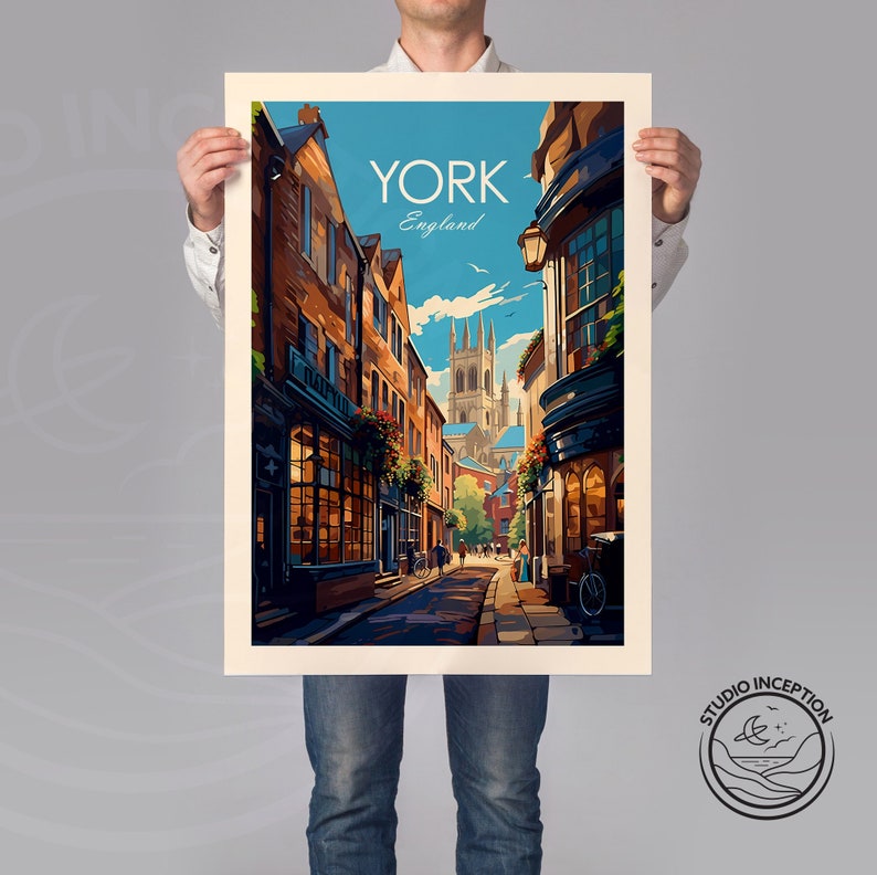York traditional Travel Print York Travel Poster York Print, York Poster York Gift Wall Art Framed Prints image 1