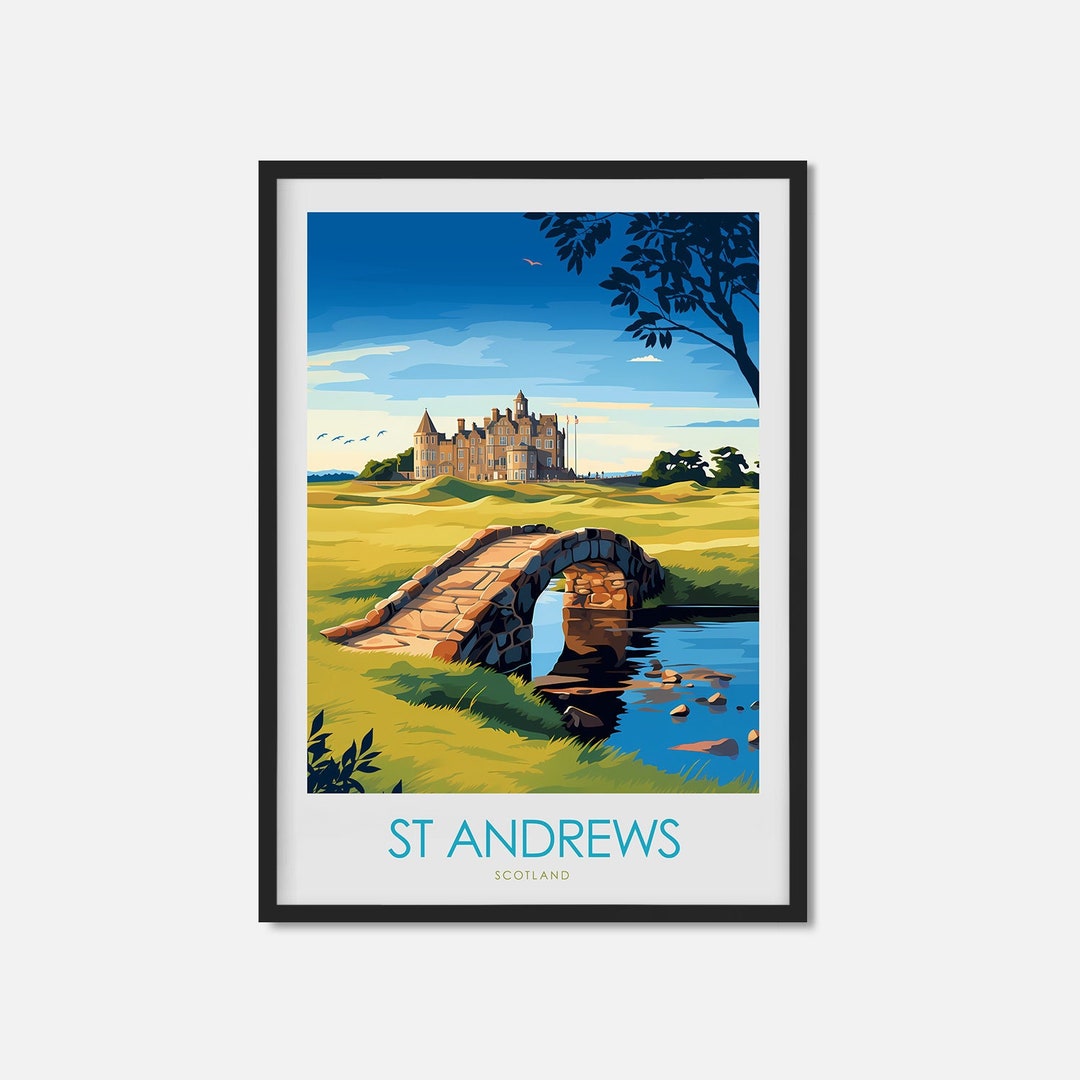 St Andrews Scotland Print Golf Club Gift for Golfer Scottish Golf Print ...