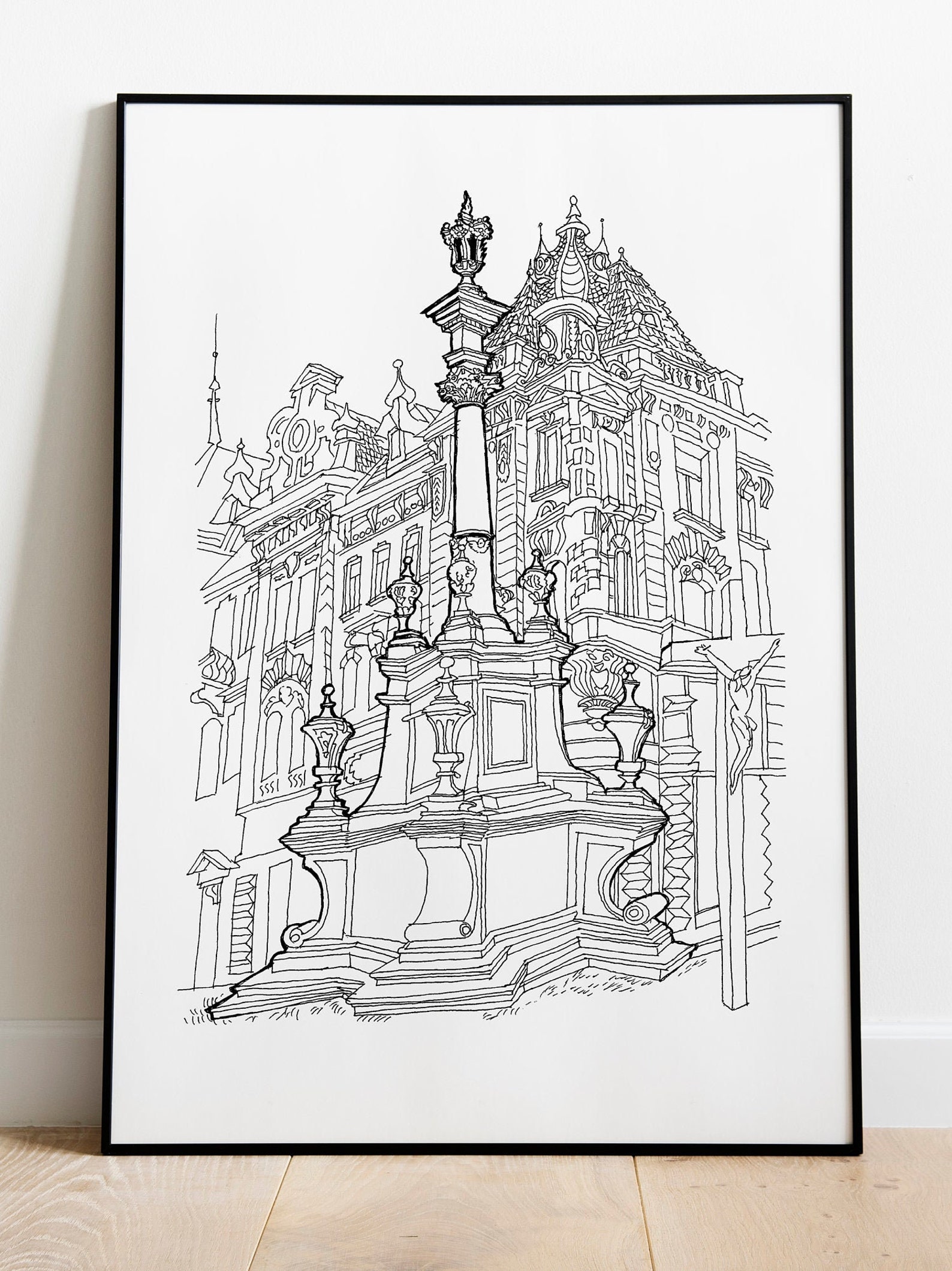 Printable Line Drawing Architecture Poster for Digital - Etsy