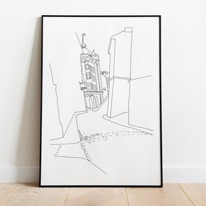 Line Drawing Print for Digital Download Architecture Drawing House ...
