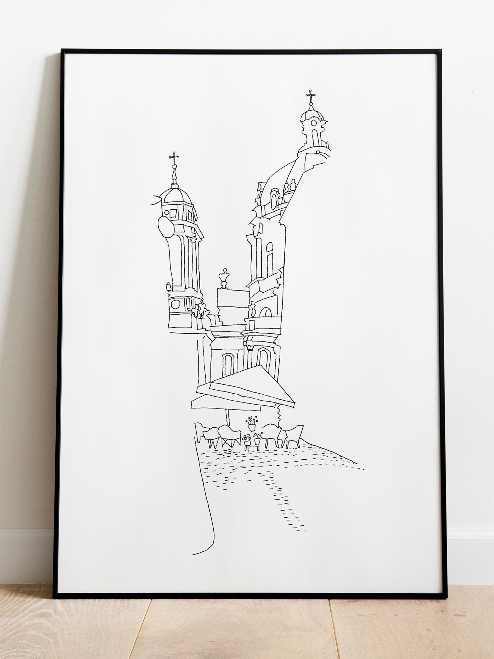 Line drawing print for digital download Architecture drawing | Etsy
