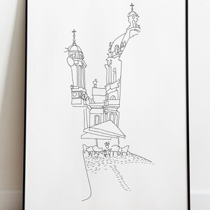 Line Drawing Print for Digital Download Architecture Drawing One Line ...