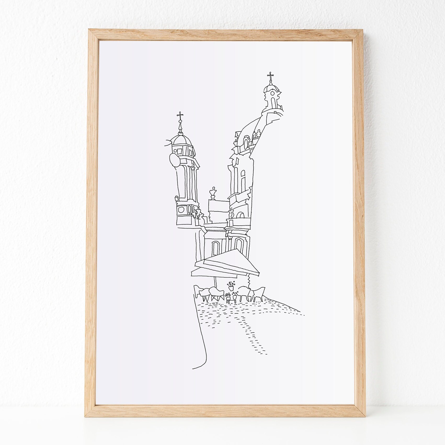 Line drawing print for digital download Architecture drawing | Etsy