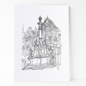 Printable Line Drawing Architecture Poster for Digital - Etsy