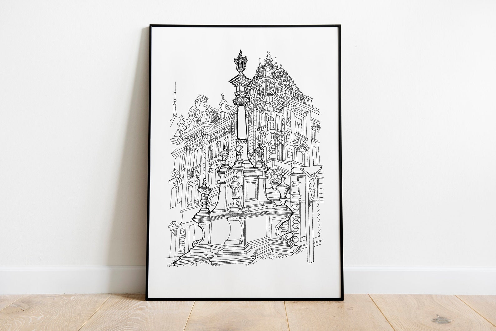 Printable Line Drawing Architecture Poster for Digital - Etsy