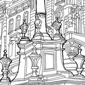 Printable Line Drawing Architecture Poster for Digital - Etsy