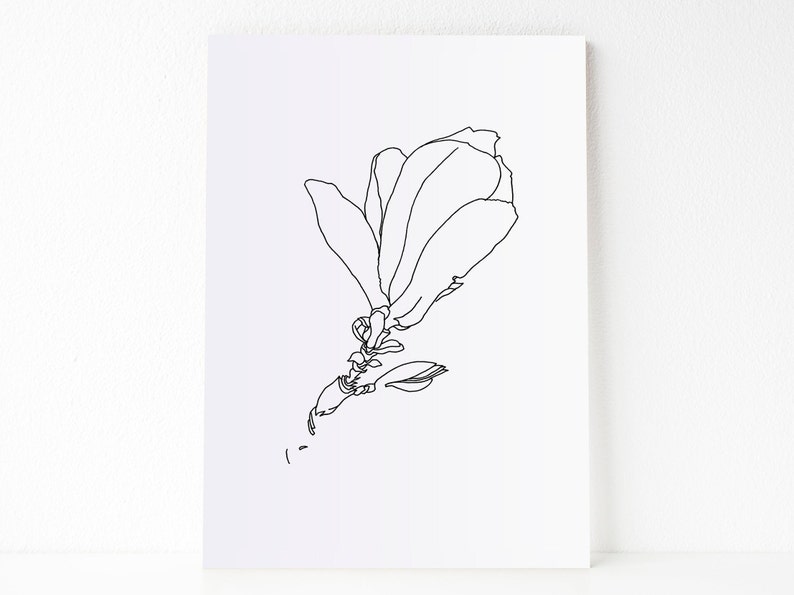 Set of 2 Prints Magnolia Flower for Digital Download Botanical - Etsy