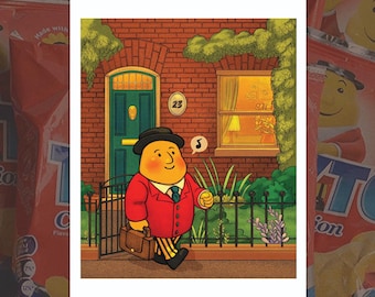 Tayto: A Man of Business. On His Way to Work, Suitcase and All