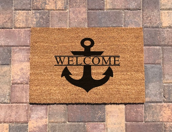2 Styles Nautical Door Mat Ocean Welcome Doormat Personalized Doormat