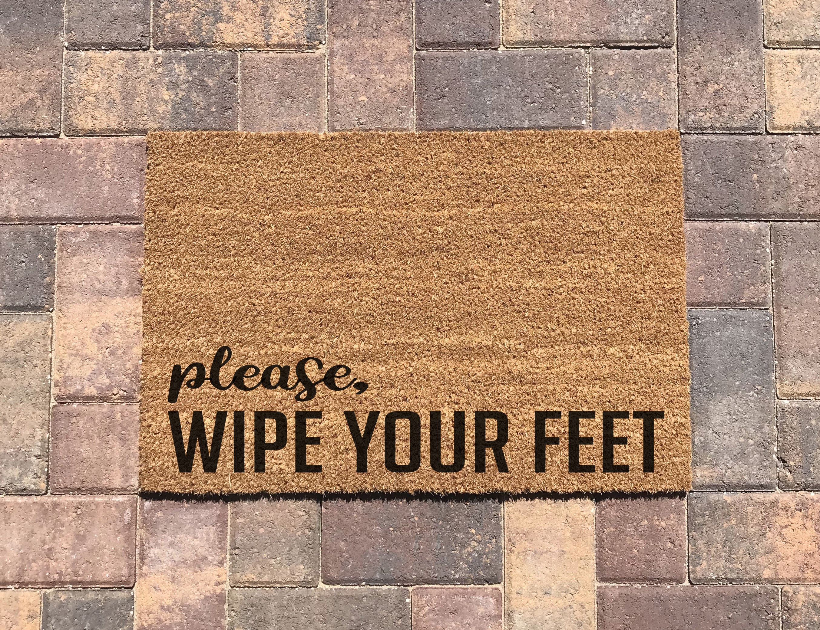 Please Wipe your Feet Doormat Custom Doormat Shoes off Etsy