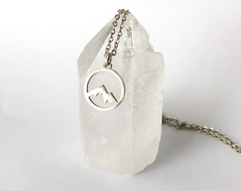 Dainty Stainless Steel Mountain Wave Necklace: Wanderlust Jewelry
