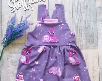 Dungaree dress summer dress dino girls children baby strap dress