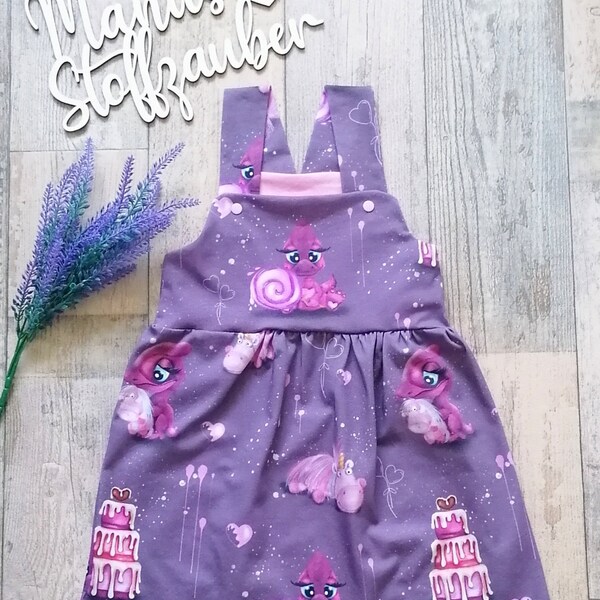 Latzkleid Sommerkleid Dino Mädchen Kinder Baby Trägerkleid