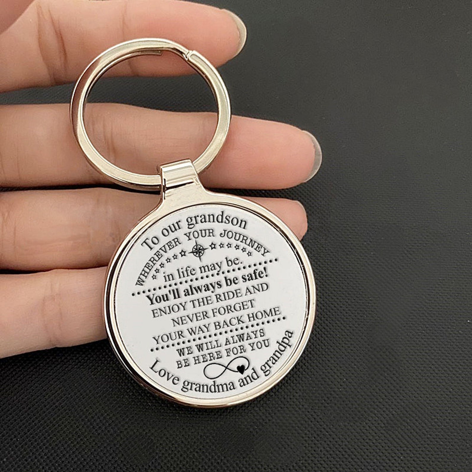 Special Grandson Keychain Gift for Grandson Grandson Etsy