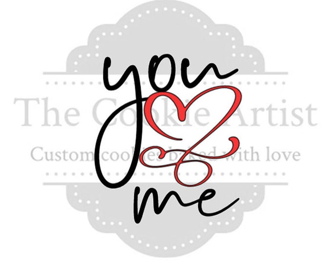 You Love Me 1 or 2 part silk screen stencil, Valentine stencil, mesh stencil, custom stencil, custom silk screen stencil, cake stencil