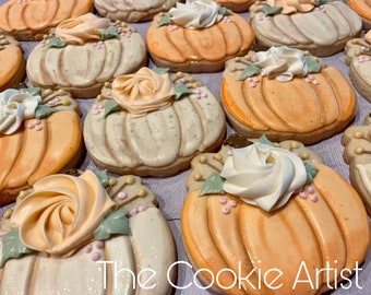 Pumpkin with Top Flower Cookie Cutter and Fondant Cutter Set