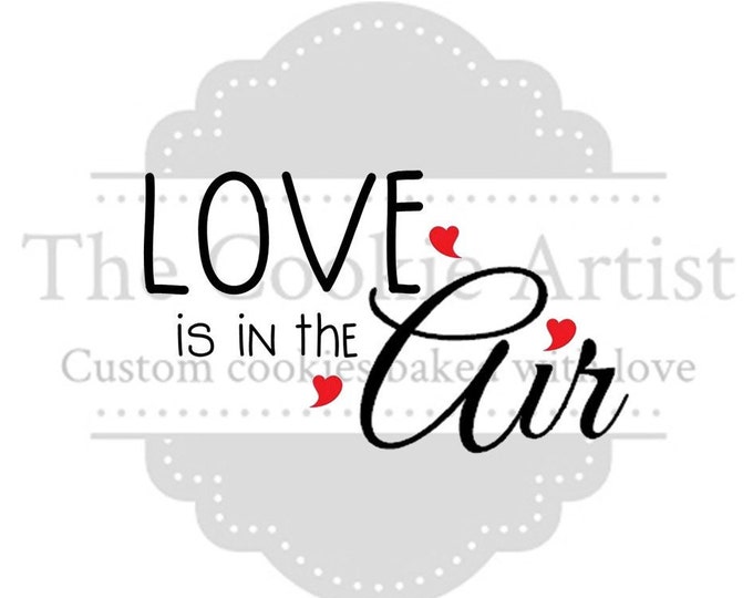 Love is in the Air 1 or 2 part stencil, Valentine stencil, mesh stencil, custom stencil, custom silk screen stencil, cake stencil