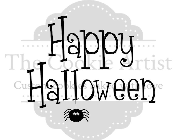 Happy Halloween with Spider silk screen stencil, mesh stencil, custom stencil, custom silk screen stencil, cake stencil, cupcake stencil