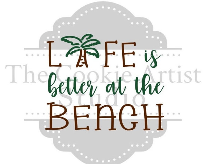 Life is Better at the Beach silk screen stencil, 1 or 2 part stencil, mesh stencil, custom stencil, custom silk screen stencil, cake stencil