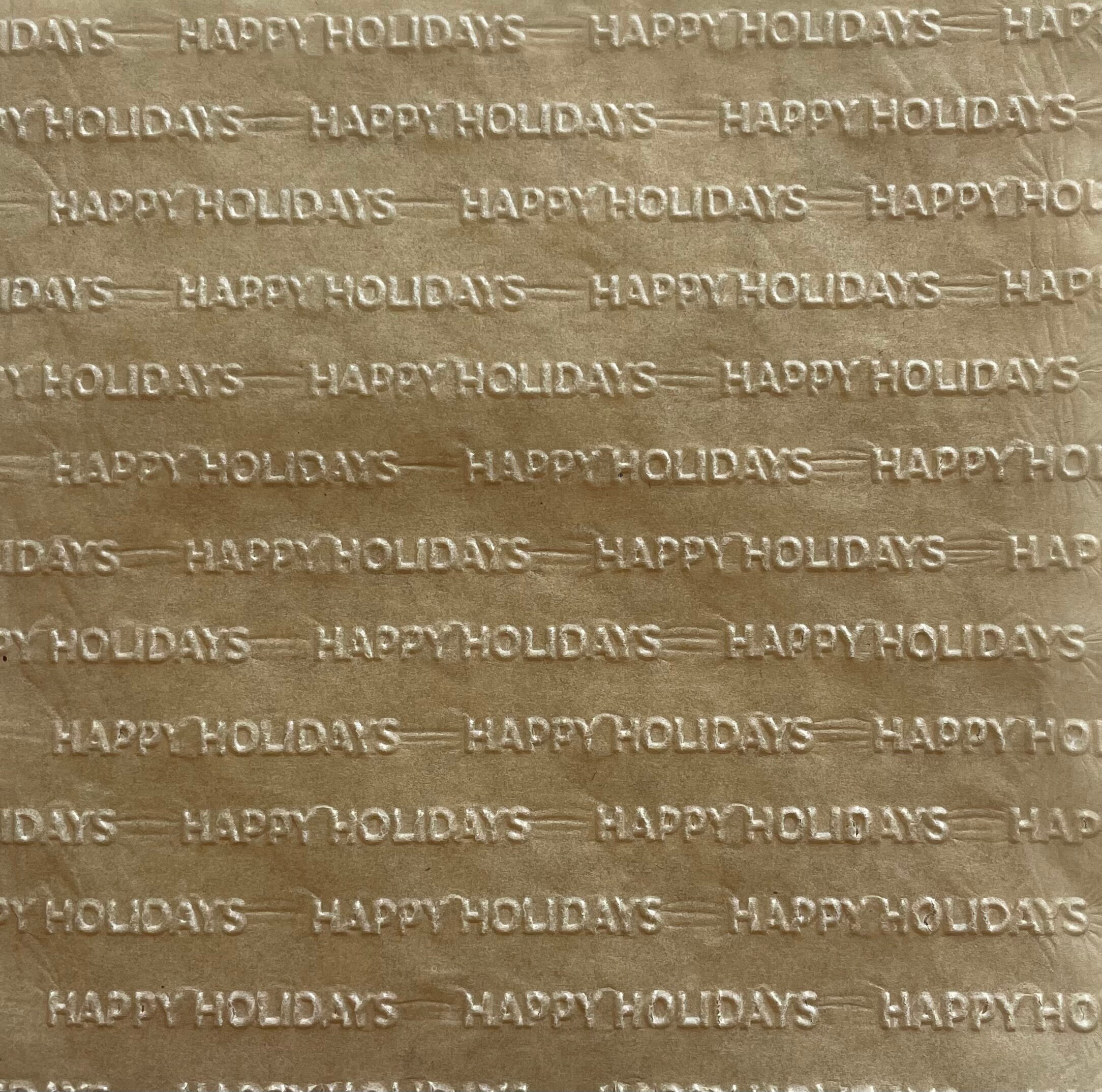 Parchment Texture Sheets - Christmas Text Happy Holidays