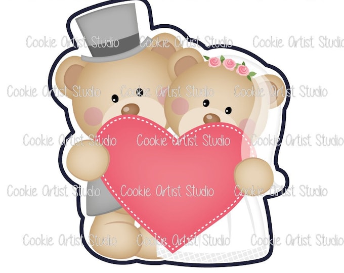 Wedding Bears Cookie Cutter and Fondant Cutter Set