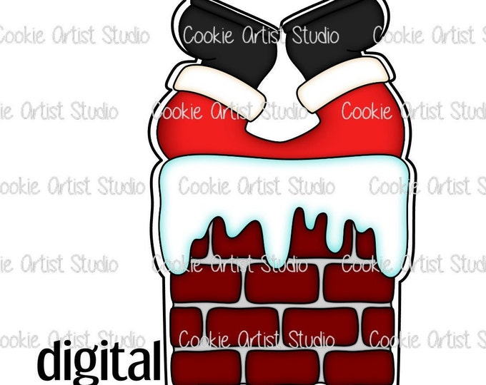 Santa Stuck in Chimney DIGITAL STL file, cookie cutter to download, downloadable file only