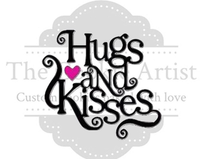 Hugs and Kisses 1 or 2 part stencil, Valentine stencil, mesh stencil, custom stencil, custom silk screen stencil, cake stencil