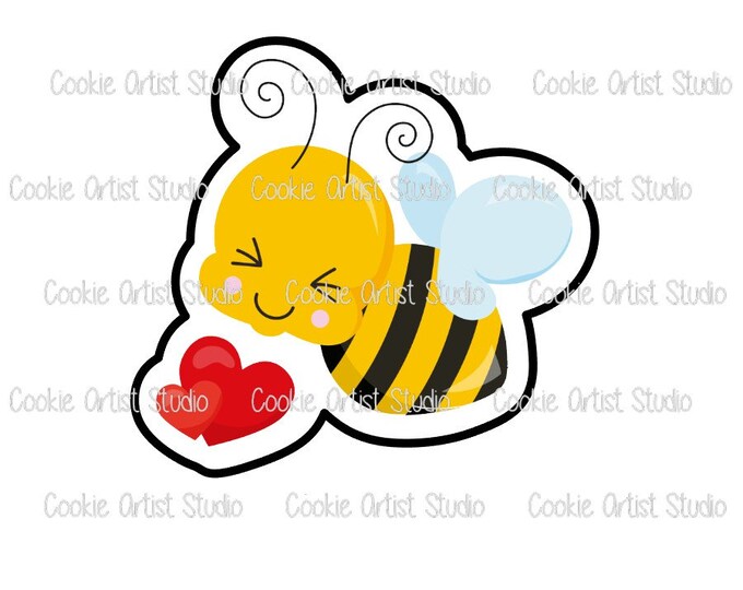 Valentine Bee Cookie Cutter and Fondant Cutter Set