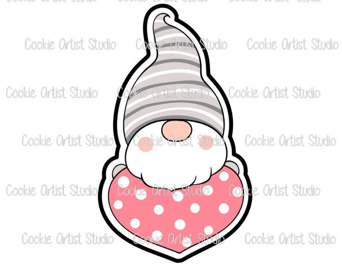 Valentine Gnome with Heart Cookie Cutter and Fondant Cutter Set