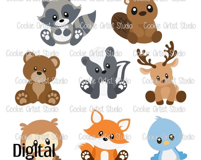 Woodland Animal Set DIGITAL STL file, cookie cutter to download, downloadable file only