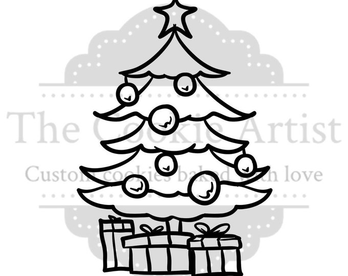 PYO Christmas Tree2 silk screen stencil, mesh stencil, custom stencil, custom silk screen stencil, cake stencil, cupcake stencil