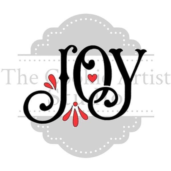 Joy 1 or 2 part silk screen stencil, mesh stencil, custom stencil, custom silk screen stencil, cake stencil