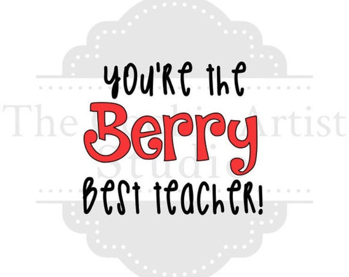 You're the Berry Best Teacher Silk Screen Stencil, Custom Silk Screen Stencil, Cookie Stencil, Mesh Stencil