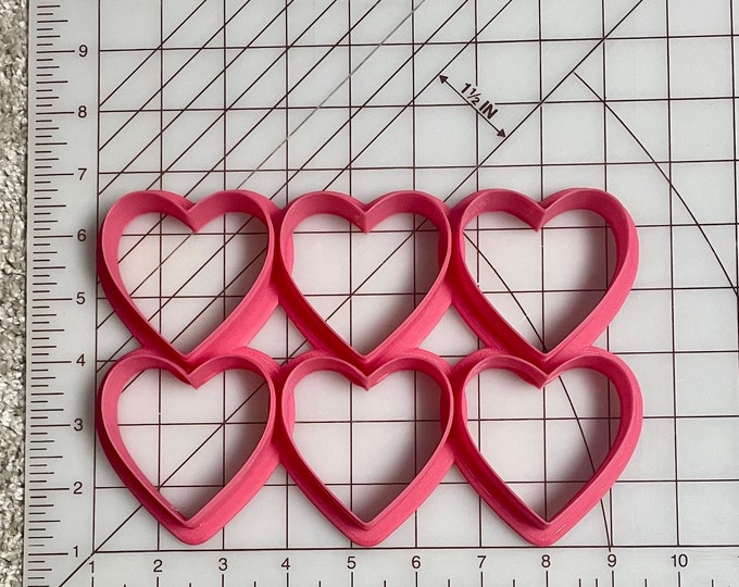 Multi 6 Heart Cookie Cutter and Fondant and Clay Cutter Set