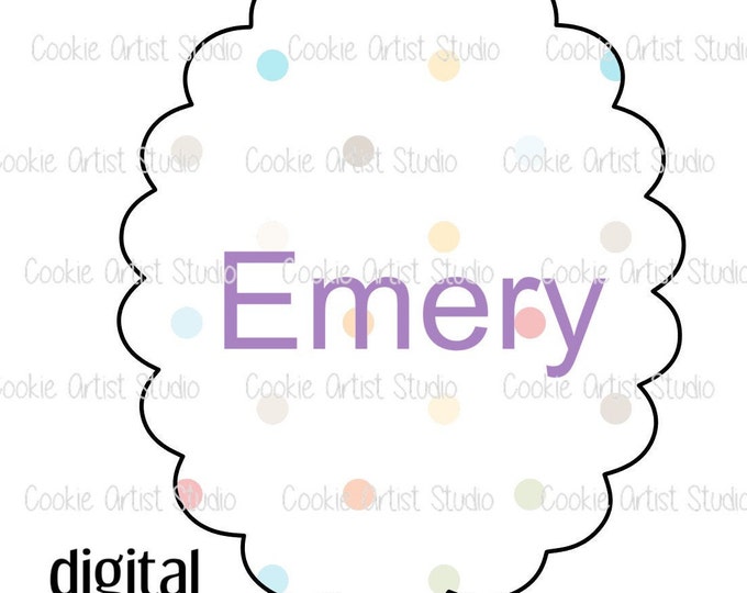 Emery Plaque DIGITAL STL file, cookie cutter to download, downloadable file only