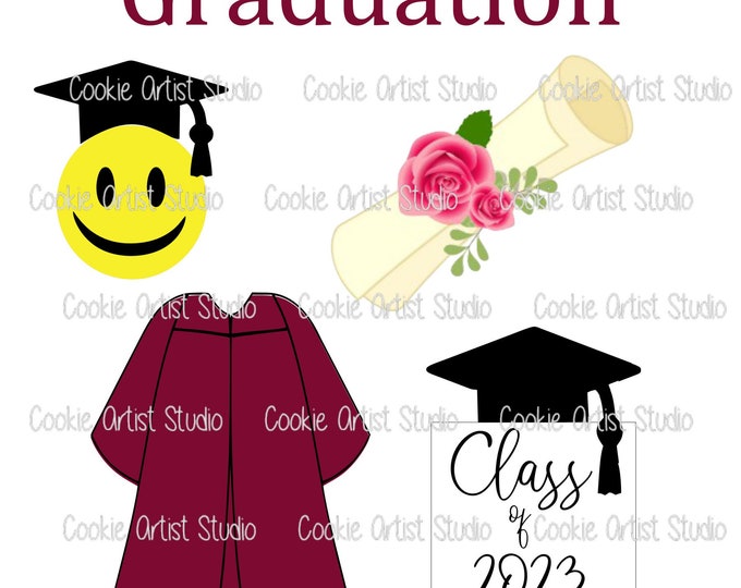 Graduation Set or by the Piece Cookie Cutter and Fondant Cutter Set