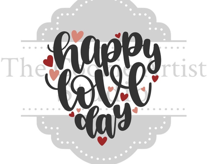 Happy Love Day 1, 2 or 3 part silk screen stencil, mesh stencil, custom stencil, custom silk screen stencil, cake stencil, cupcake stencil