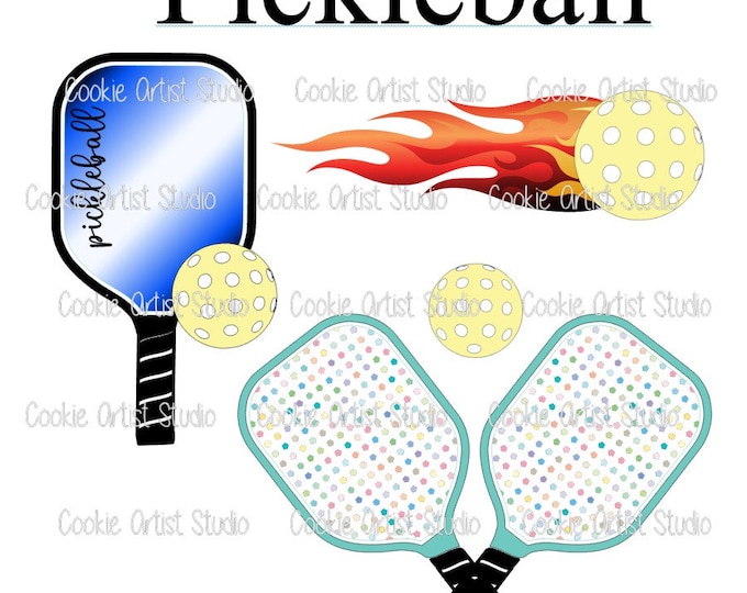 Pickleball Set or by the Piece Cookie Cutter and Fondant Cutter Set