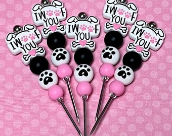 I "Woof" You! 4" Cookie Scribe, Silicone scribe, Cookie tool, baking tool, food pick, handmade scribe, stencil weeding