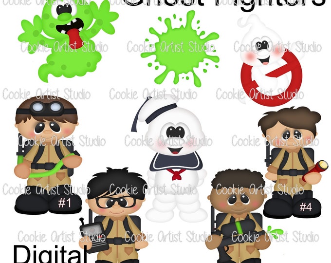 GHOSTFIGHTER Set DIGITAL STL file, cookie cutter to download, downloadable file only