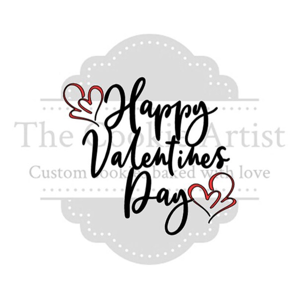 Happy V-Day 1 or 2 part silk screen stencil, Valentine stencil, mesh stencil, custom stencil, custom silk screen stencil, cake stencil